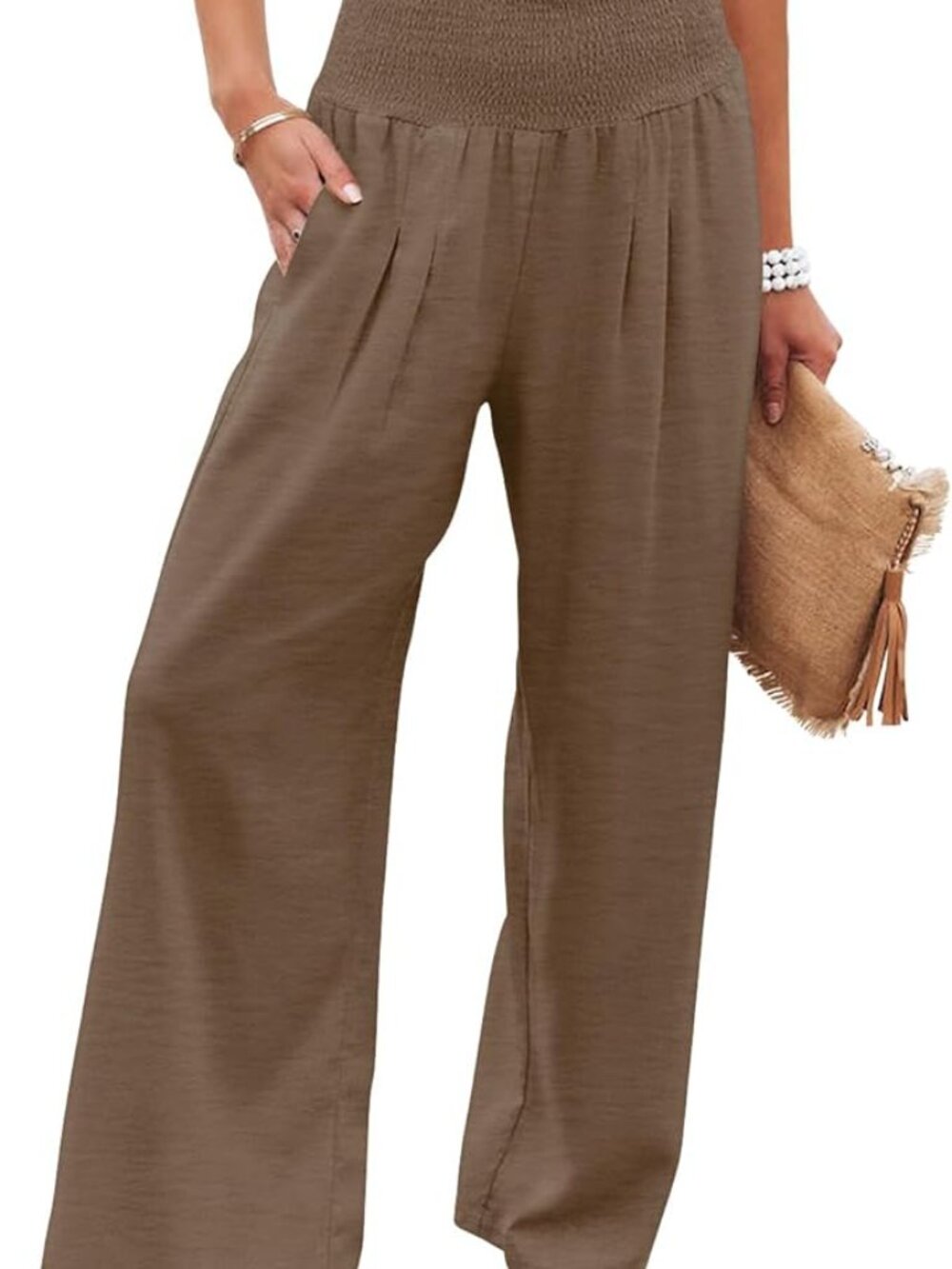 Angerella Women’s Brown Wide Leg Palazzo Pants Size L – NWOT